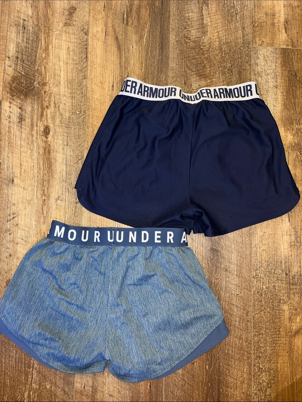 Under Armour Navy and Light Blue Women’s Athletic Shorts Duo - Picture 3 of 3